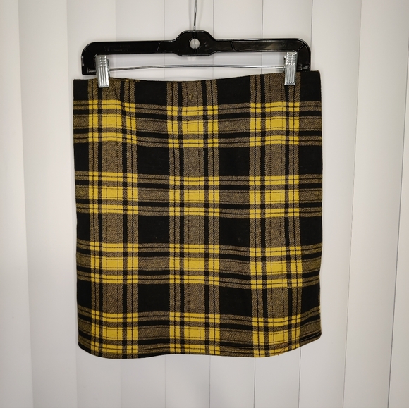 Hesperus yellow and black plaid miniskirt size XL - Picture 2 of 3